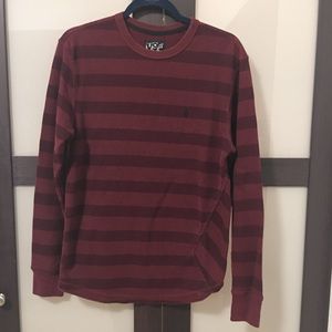 Volcom Burgundy Encore Stripe Thermal size M